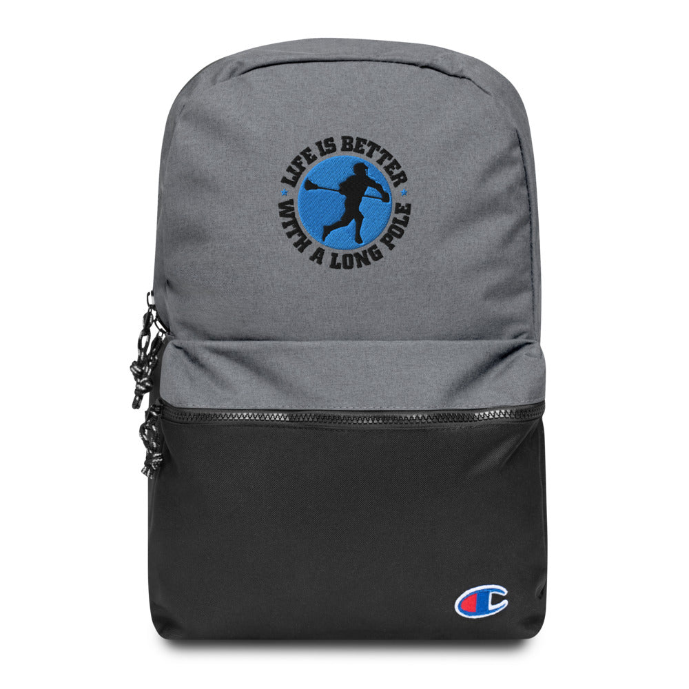 "Life is Better" Embroidered Champion Backpack