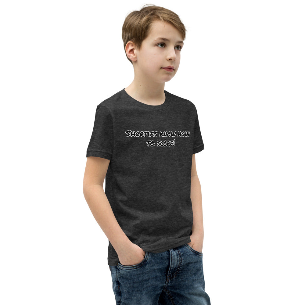 &quot;Shorties Can Score&quot; with this Youth Short Sleeve T-Shirt