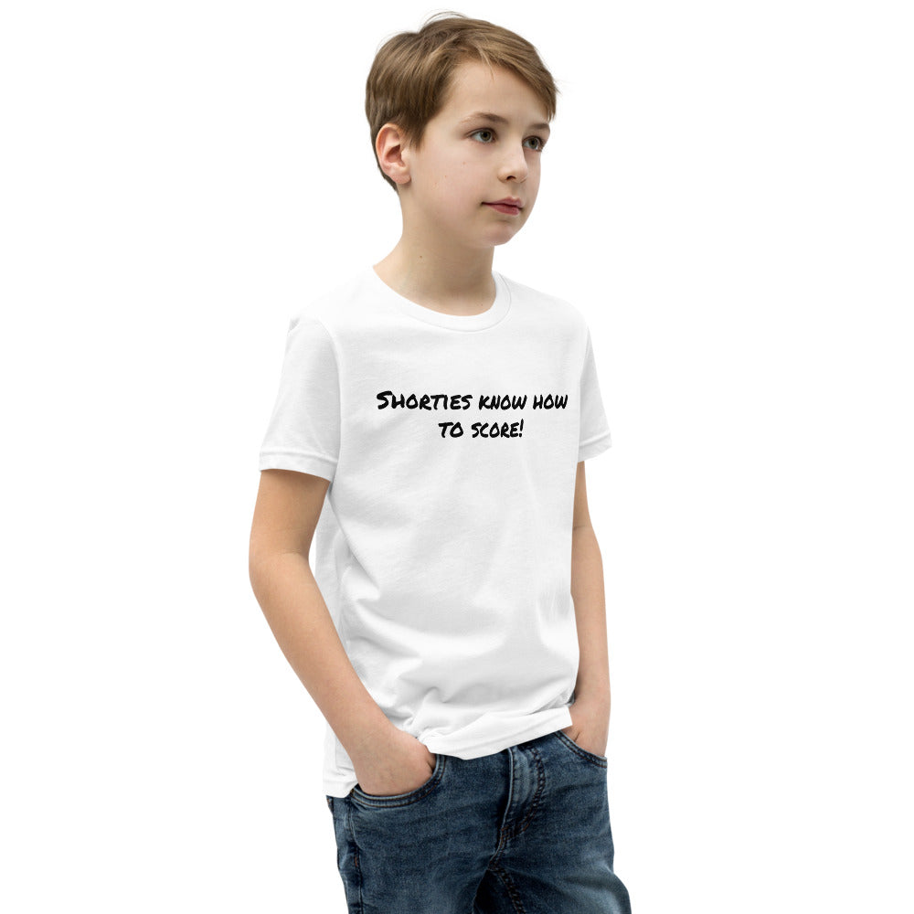 &quot;Shorties Can Score&quot; with this Youth Short Sleeve T-Shirt